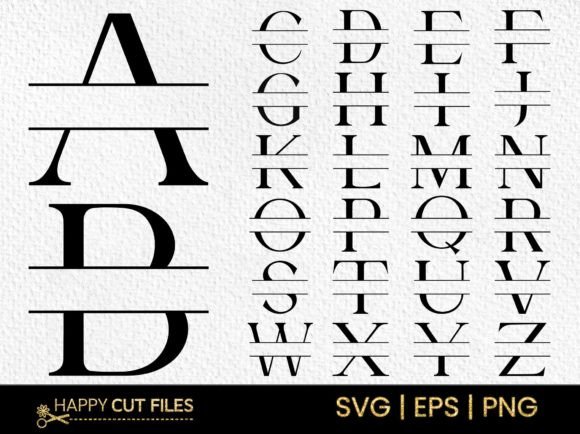 Download Modern Spilt Font Letter Monogram SVG - Font Collection