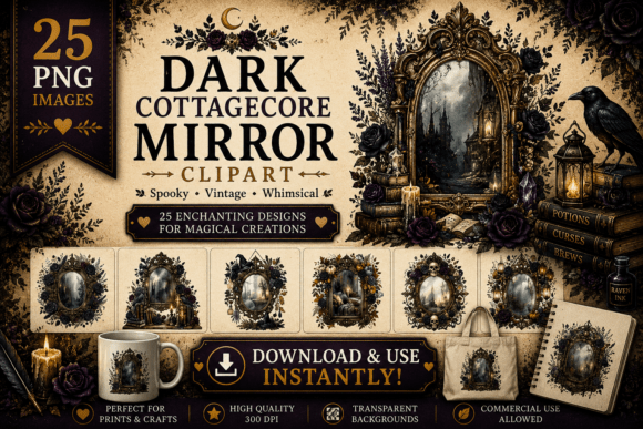 Download Dark Cottagecore Mirror Clipart - Dark Collection