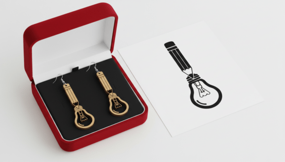 Download Pencil Light Bulb Earring Laser Cut - Light bulb Collection