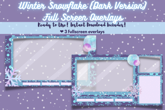 Download Snowflake Dark Full Screen Overlays - Dark Collection