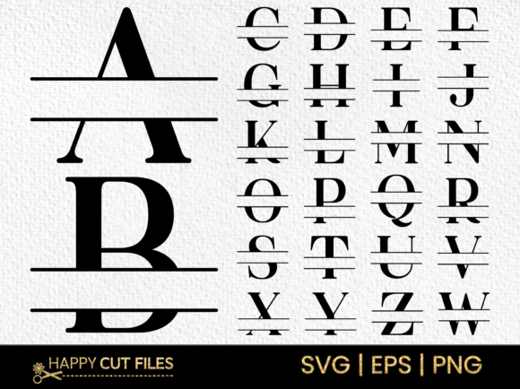 Download Monogram Svg Modern Split Font Letter - Font Collection