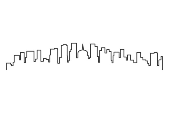 Download Cityscape Linear Silhouette. Minimal Urb - Linear Collection