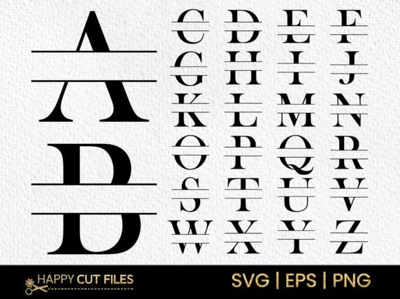 Download Split Letter Monogram SVG Font a-Z Png - Font Collection