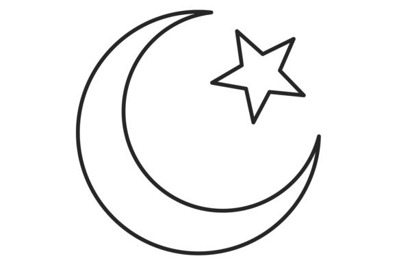 Download Crescent and Star Linear Icon. Arabic Cu - Premium Resources
