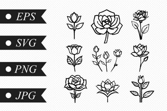 Download Set of Linear Roses - Premium Resources