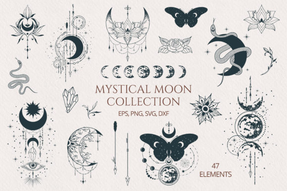 Download Hand Drawn Mystical Moon Collection - Mystical Collection