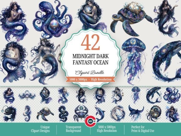Download Midnight Magic Dark Fantasy Ocean PNGs - Dark Collection