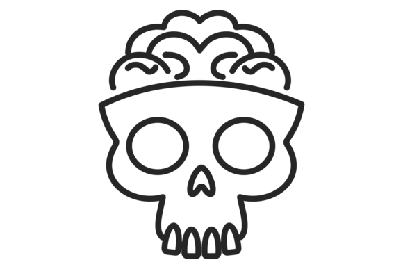 Download Zombie Skull Linear Icon. Horror Monster - Premium Resources