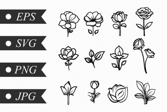 Download Set of Linear Flowers - Premium Resources